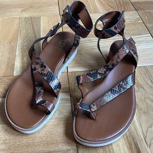 Franco Sarto Brown Snakeskin Gladiator Sandals